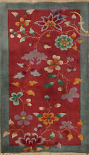Vegetable Dye Art Deco Chinese Accent Rug 2x4 Wool Hand-knotted Foyer Carpet picture