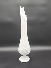 Large Vtg. Pedestal Fenton Milk Glass  Swung Vase Hobnail 19.5” Tall picture