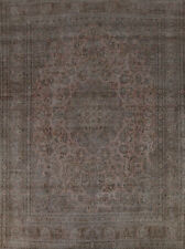 Vintage Muted Pink Handmade Wool Kashaan Traditional Room Size Area Rug 10x12 picture