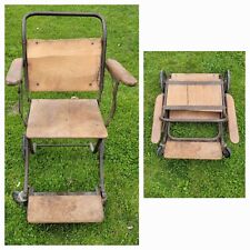 Antique Gendron Wooden Collapsible Wheelchair From Missouri Sanitarium 1900s picture