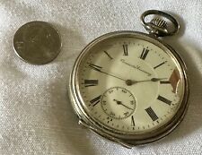 Antique Pocket Watch OMEGA Escasany Open Face  1930c Case Silver 44mm picture