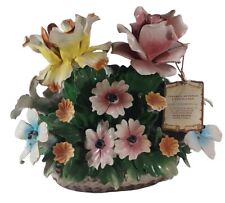 Vintage Capodimonte Porcelain Nuova Flower Basket Centerpiece Italy Large picture