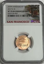 2017 S ENHANCED LINCOLN CENT NGC SP70 RD PENNY FROM 225TH ANN SET TROLLEY LB picture