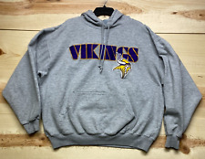 VINTAGE Minnesota Vikings Sweatshirt Mens XL Gray Hoodie Pullover NFL Football picture