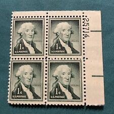 4- George Washington 1 Cent Stamp US Postage Green 1954-1961 unused uncirculated picture