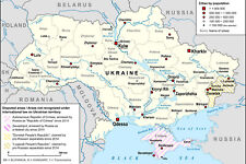 Poster, Many Sizes; Map of Ukraine, 2021, major cities and adjacent countries picture