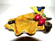 Vintage Studio Art Pottery Candy Dish/Bowl With Raised Bird & Frog picture