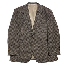 Vintage Houndstooth Sport Coat Mens 48R Brown Suit Jacket Two Button Stafford picture