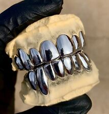 Custom Silver Perm Cut Grillz Top OR Bottom Solid 925 Free Mold Kit picture