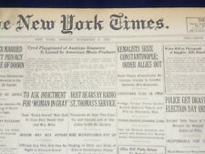 1922 NOVEMBER 6 NEW YORK TIMES - KEMALISTS SEIZE CONSTANTINOPLE - NT 8419 picture