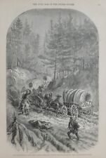 Original Civil War Lithograph GEN'L POPE'S BAGGAGE-TRAIN Wagons Horses Teamsters picture