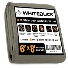WHITEDUCK Heavy Duty Waterproof Canvas Tarp 18 Oz. 100% Cotton Tarpaulin Cover picture