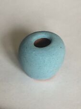 Dollhouse Miniature Artist Alex Meiklejohn Pottery Turquoise Blue Round Vase picture
