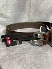 NWT Levi's Belt Brown Mens Sz 38/95 100% Bovine Leather Silver Buckle picture