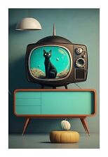 1950s Cat TV - A Mid Century Modern Atomic Age TV with a Cat TVC11 picture