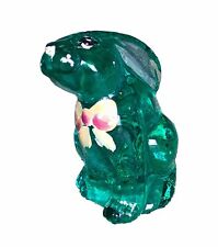 Fenton Glass Bunny Rabbit Figurine - GSE - Robin's Egg Blue - Painted Yellow Bow picture