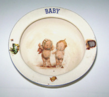 Antique Stoneware Kewpie Doll Baby Feeding Bowl Czechoslovakia picture