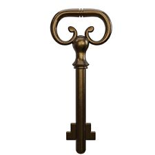 Roll Top Desk Antique Brass Plated Hollow Lock Key- KY-8 (D-1902) (Pack of 1) picture