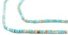 Cylindrical Afghani Turquoise Beads 2.5mm Afghanistan Blue Heishi Gemstone picture