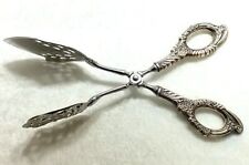 Ambassador Italy Flora Scroll Pastry Tongs, With Sterling Silver Handle 8.5 Inch picture