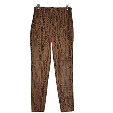 A'GACI Womens  Leggings Pants Animal Print Brown Size L Stretch Skinny Mid Rise picture