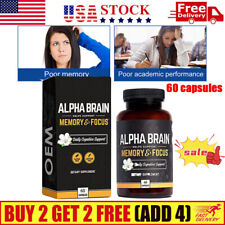 Alpha Brain Memory & Focus 60 Capsules Supplement for Men & Women. picture