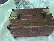 Vintage 1920s Doll Steamer Trunk Box Wardrobe Case From Estate Dishes Inside picture