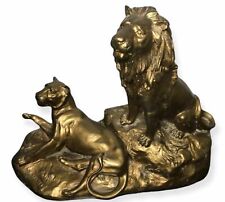 Hot Cast Bronze Sculpted 'Lion - Lioness G. Gardet Family Statue. Art Deco picture
