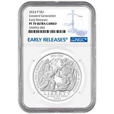 2024-P Proof $1 Greatest Generation Commemorative NGC PF70UC ER Blue Label picture