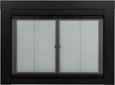 Pleasant Hearth Ascot Small Glass Fireplace Doors Black AT-1000 picture