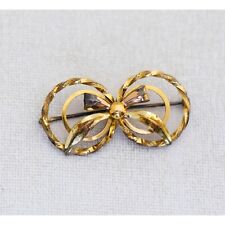 Vintage Cute Gold Filled Bow Brooch - A16 picture