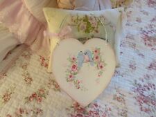 Shabby Chic Hand Painted Roses - Vintage Wood Heart picture