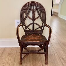 Antique Folk Art Handmade Bentwood Child's Chair 26” Adirondack Twig - READ picture