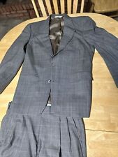VTG Evan Picone Hudson’s 32R Has 34” x 29” USA MADE Wool Gray Plaid Check Suit picture