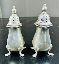 Antique English Silver Plate  Footed Salt Pepper Shakers picture