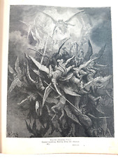 Antique 1884 Milton Paradise Lost Gustave Dore Gallery HC book heaven hell occul picture