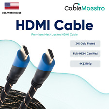 HDMI Cable 4K 2160P 3D HDTV PS5 PS4 Xbox PC Braided Gold Plated 1.5-50FT lot picture