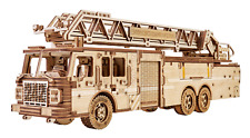 Wood Trick Rescue Firetruck Wooden 3d Mechanical Model Kit Puzzle Toy DIY Gift picture