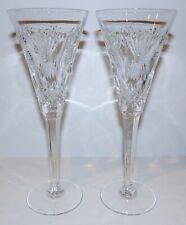 LOVELY PAIR OF WATERFORD CRYSTAL MILLENNIUM PROSPERITY CHAMPAGNE TOASTING FLUTES picture