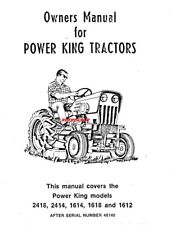 Economy Power King Tractor Operator Owner's Manual 2418 2414 1618 1612 98-7104 picture