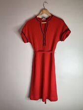 Vintage 1970’s Robert Authur Ribbed Midi Day Dress Women’s Red Fitted  picture