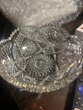 Antique American Brilliant Libbey Regis Cut Glass Bowl 8