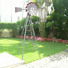 8Ft Windmill Ornamental Garden Weather Vane Weather Resistant Metal Wind Mill picture
