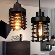 Fixtures Rustic Vintage Industrial Iron Cage Pendant Light Hanging Ceiling Lamp picture