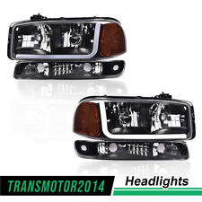LED DRL Headlights W/ Bumper Signal Lamps New Fit For 1999-2007 GMC Sierra Yukon picture