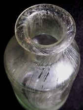 AMERICAN PIONEER 1850s PURFUME BOTTLE ALL INTACT RARE IRON PONTIL SWIRLED GLASS  picture