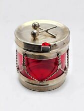 Vintage Viners International Silver Plated Red Drum Shaped Relish Condiment Jar picture