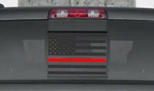 Redline decal Fits Dodge Ram 2009-2021 Rear Back Middle Window American Flag  picture