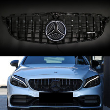 Gloss Black  Front Grille For Mercedes Benz W205 C-Class 2015-2018 W/LED Star picture