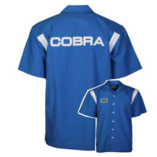 Ford Shelby Cobra Blue Pit Mechanic Button Down Work Crew Shirt Official License picture